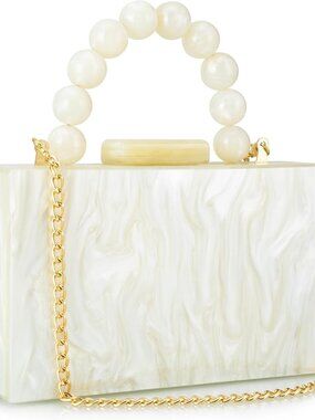Acrylic Purses Evening Clutch Bag Marbling Handbags for Women Cross Body Bag wit